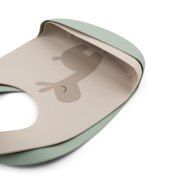 Done By Deer Silicone Bib 2-pack - Lalee - Sand/Green