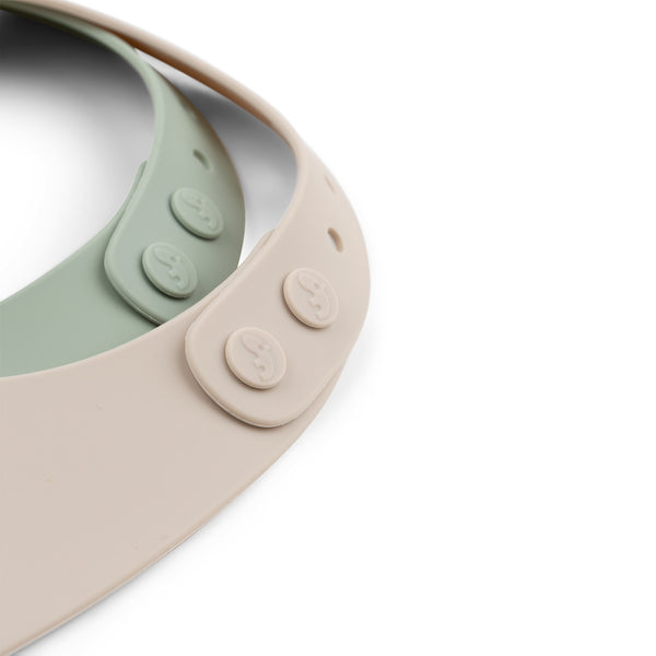 Done By Deer Silicone Bib 2-pack - Lalee - Sand/Green