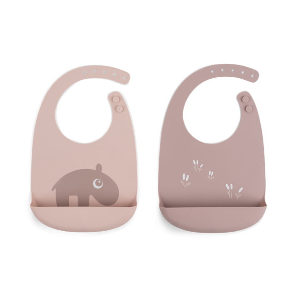 done by deer Silicone bib 2-pack - Ozzo - Powder
