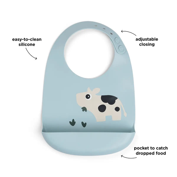 Done By Deer Silicone Bib - Dotti - Blue