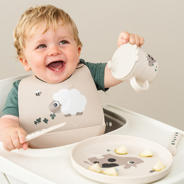 Done By Deer Silicone Bib - Sheepy - Sand