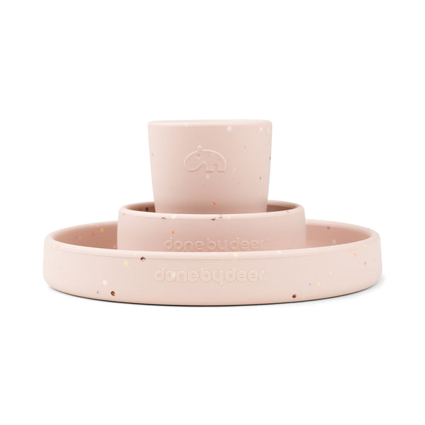 Done By Deer Silicone Dinner Set - Confetti - Powder