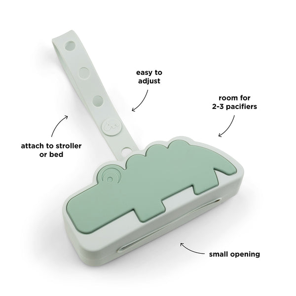 Done By Deer Silicone Pacifier Pouch - Croco - Green