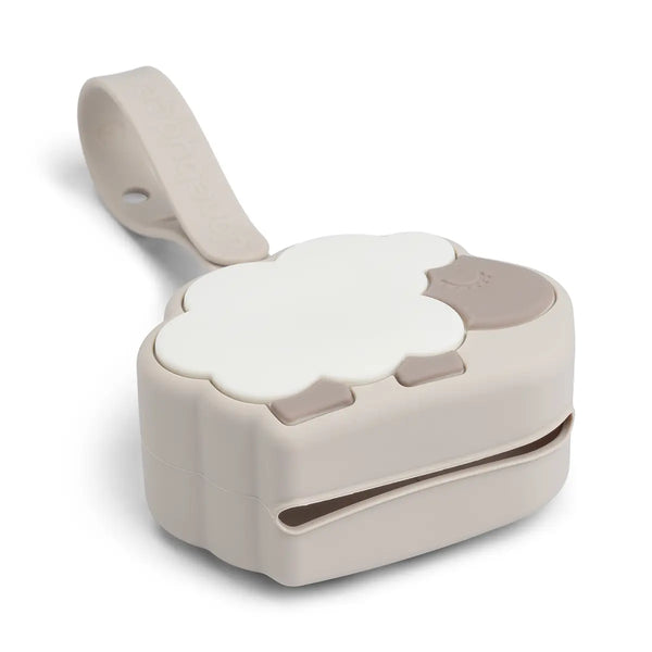 Done By Deer Silicone Pacifier Pouch - Sheepy - Sand