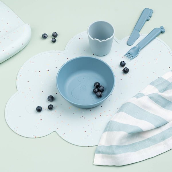 Done By Deer Silicone Placemat - Confetti - Blue