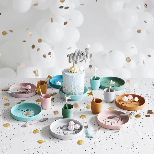 Done By Deer Silicone Plate - Croco - Green