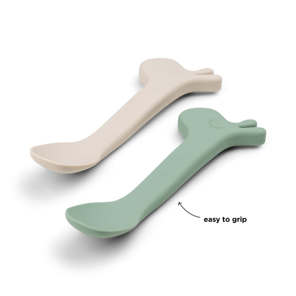 Done By Deer Silicone Spoon 2-pack - Lalee - Green