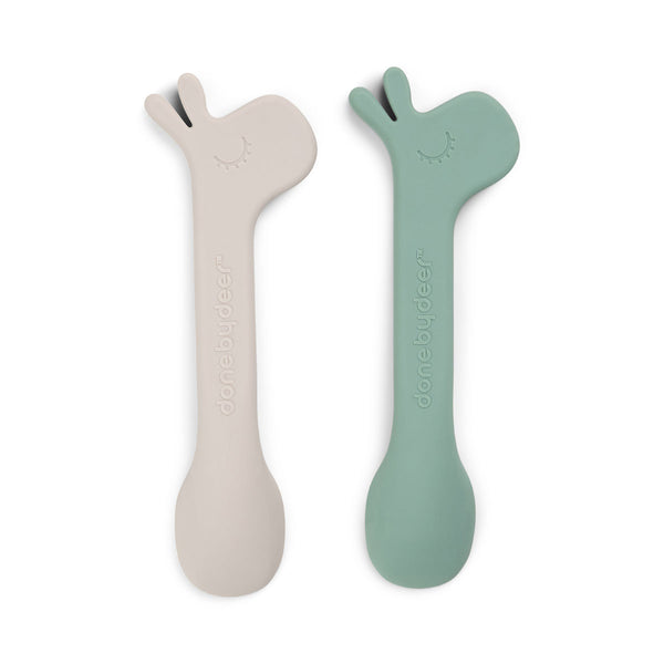 Done By Deer Silicone Spoon 2-pack - Lalee - Green