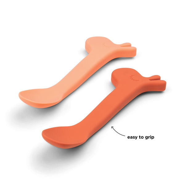 Done By Deer Silicone Spoon 2-pack - Lalee - Papaya