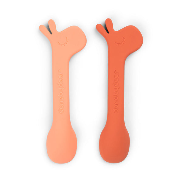 Done By Deer Silicone Spoon 2-pack - Lalee - Papaya