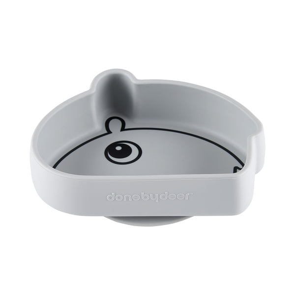 Done By Deer Silicone Stick & Stay Bowl - Ozzo - Grey