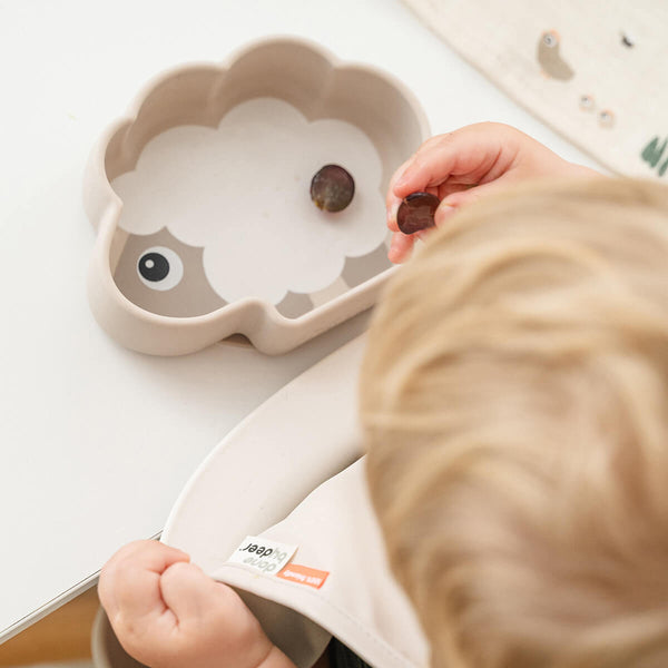 Done By Deer Silicone Stick&Stay Bowl - Sheepy - Sand