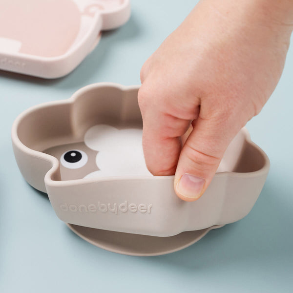 Done By Deer Silicone Stick&Stay Bowl - Sheepy - Sand