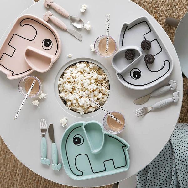 Done By Deer Silicone Stick & Stay Plate - Elphee - Blue