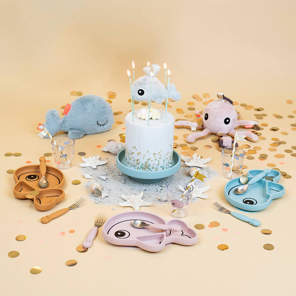 Done By Deer Silicone Stick & Stay Plate - Wally - Blue