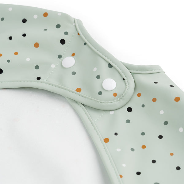 Done By Deer Sleeved Pocket Bib - Happy Dots - Green