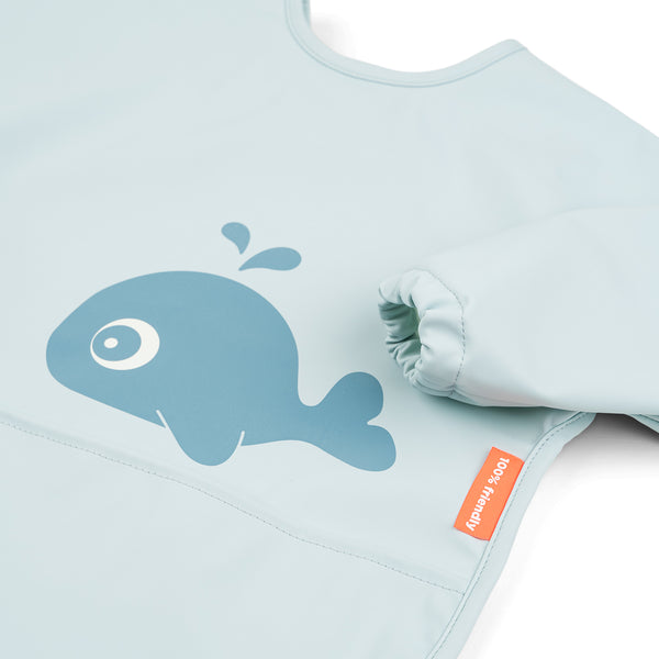 Done By Deer Sleeved Pocket Bib - Wally - Blue