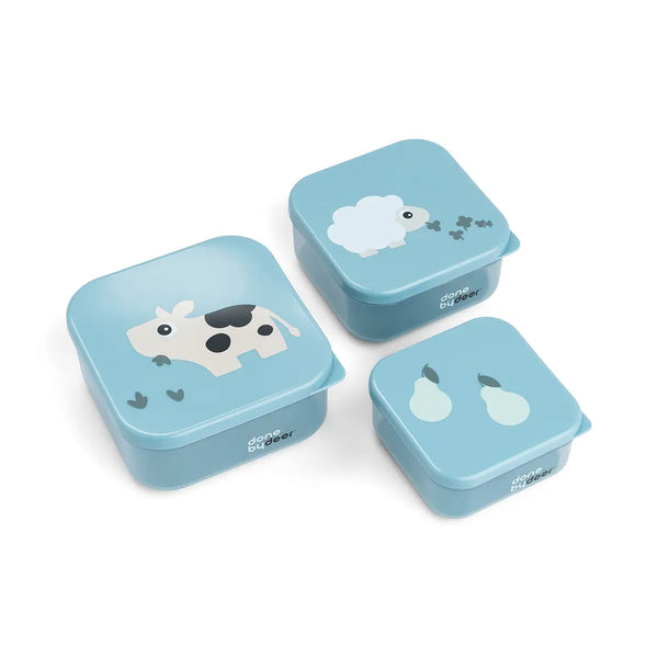 done by deer Snack box set 3 pcs - Tiny farm - Blue