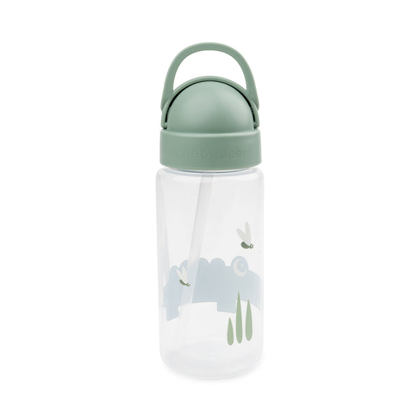 Done By Deer Straw Bottle - Croco - Green - 350 Ml