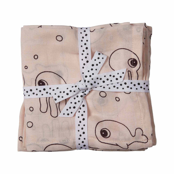 done by deer Swaddle 2-pack - Sea friends - Powder