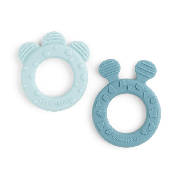 Done By Deer Teether 2-pack - Deer Friends - Blue
