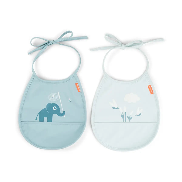 done by deer Tiny pocket bib 2-pack - Elphee - Blue