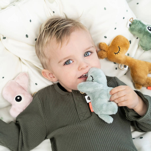Done By Deer Tiny Sensory Rattle - Croco - Green