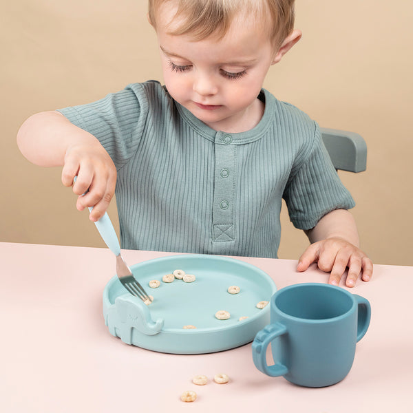 Done By Deer Easy-grip Cutlery Set - Deer Friends - Blue