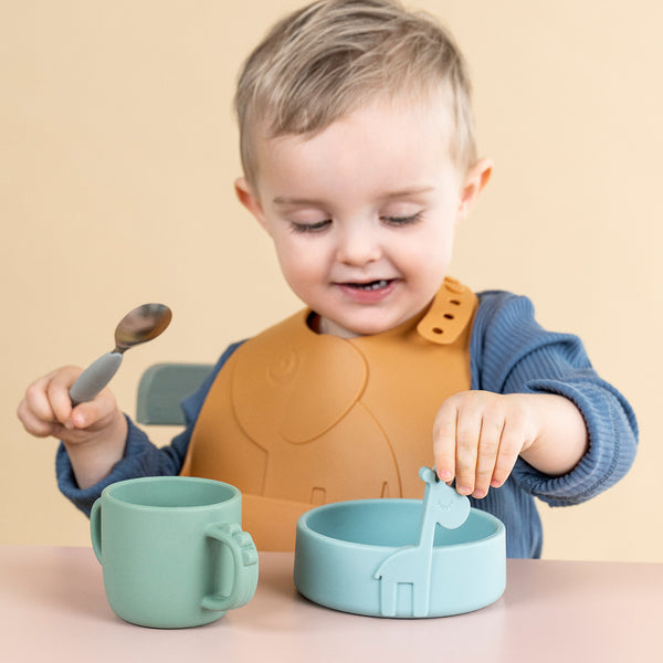 Done By Deer Easy-grip Cutlery Set - Deer Friends - Grey