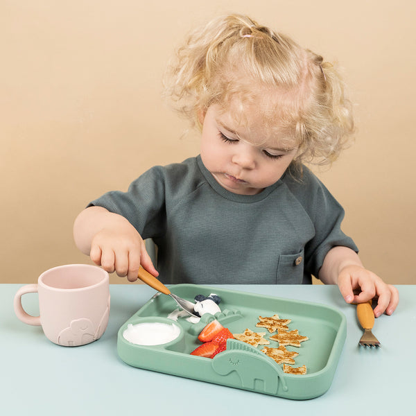 Done By Deer Easy-grip Cutlery Set - Deer Friends - Mustard