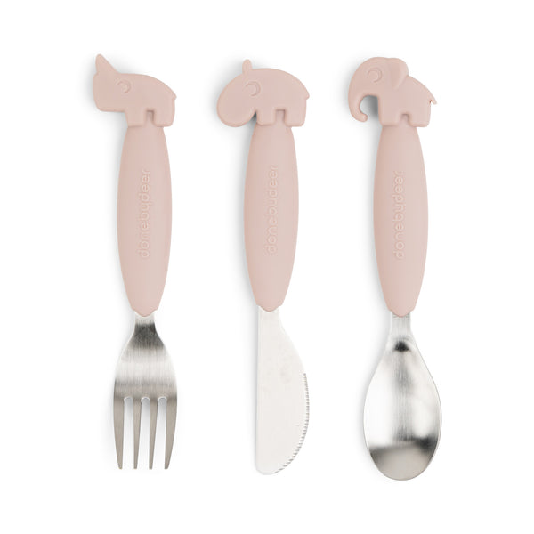 done by deer Easy-grip cutlery set - Deer friends - Powder