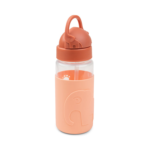 Done By Deer Easy-grip Straw Bottle - Elphee - Papaya - 350 Ml