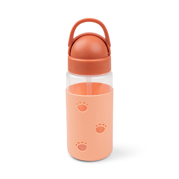 Done By Deer Easy-grip Straw Bottle - Elphee - Papaya - 350 Ml