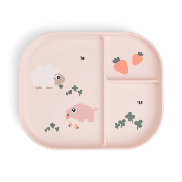 done by deer Foodie compartment plate - Tiny farm - Powder