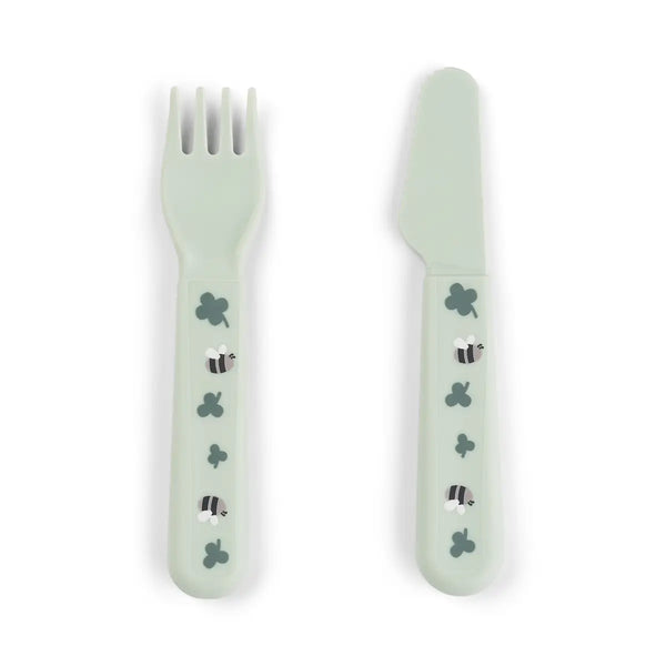Done By Deer Foodie Dinner Set W/suction - Tiny Farm - Green