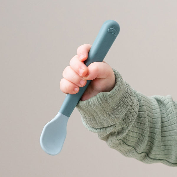 Done By Deer Foodie Easy-grip Baby Spoon 3-pack - Blue