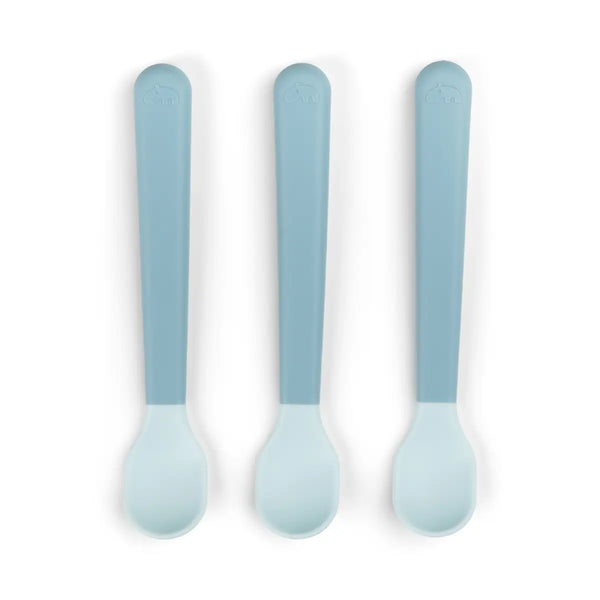 done by deer Foodie easy-grip baby spoon 3-pack - Blue