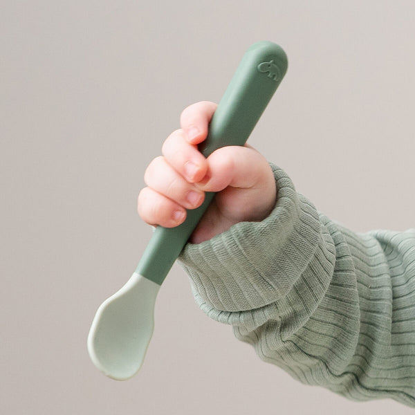 Done By Deer Foodie Easy-grip Baby Spoon 3-pack - Green