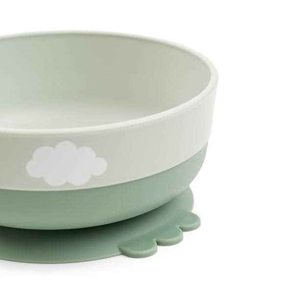 Done By Deer Foodie First Meal Set W/suction - Happy Clouds - Green