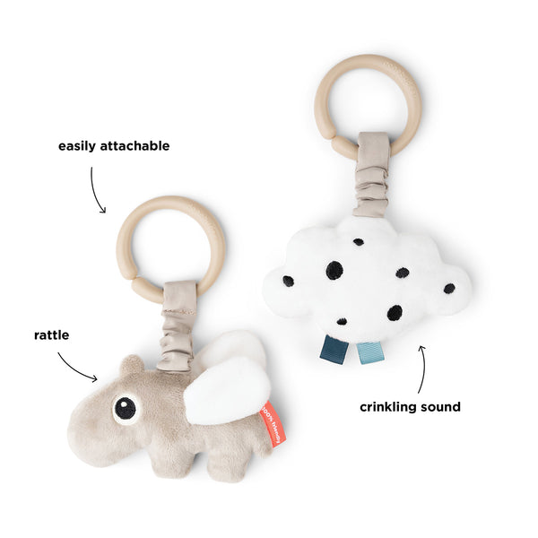 Done By Deer Hanging Activity Toy 2 Pcs - Happy Clouds - Sand