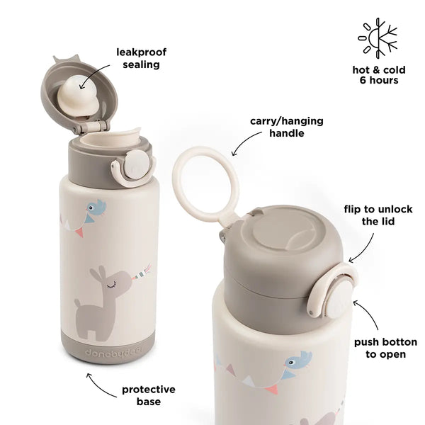 Done By Deer Insulated Bottle - Celebration - Sand - 340 Ml