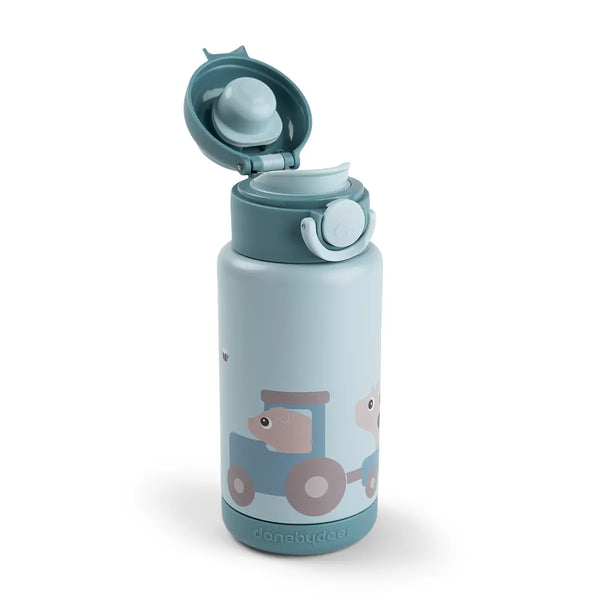 Done By Deer Insulated Bottle - Tiny Farm - Blue - 340 Ml