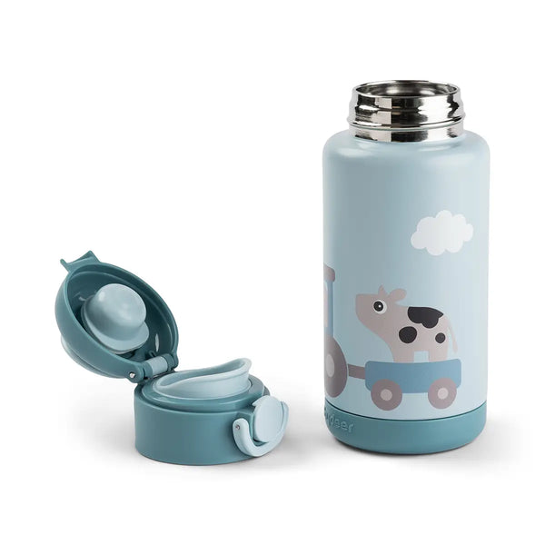 Done By Deer Insulated Bottle - Tiny Farm - Blue - 340 Ml