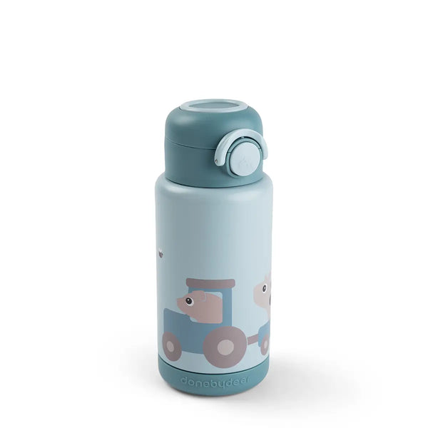 done by deer Insulated bottle - Tiny farm - Blue - 340 ml