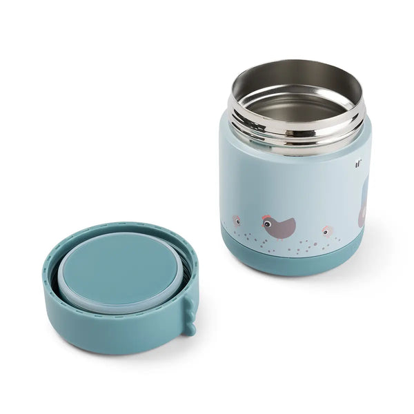 Done By Deer Insulated Food Jar - Tiny Farm - Blue - 300 Ml