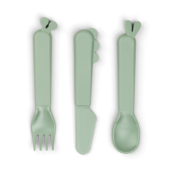 done by deer Kiddish cutlery set - Deer friends - Green