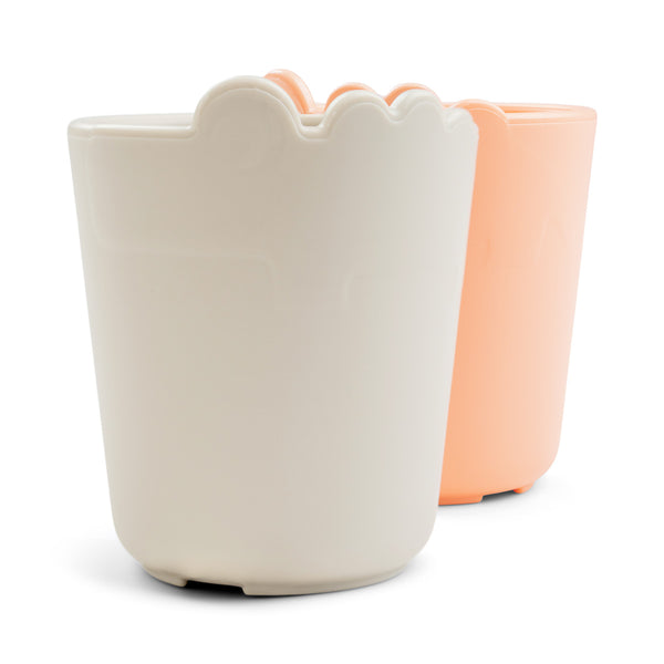 Done By Deer Kiddish Mini Mug 2-pack - Croco - Sand/Coral