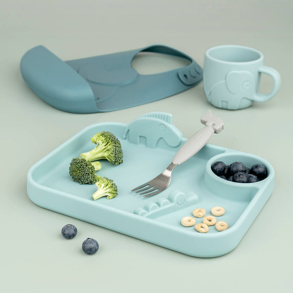 Done By Deer Peekaboo Compartment Plate - Deer Friends - Blue