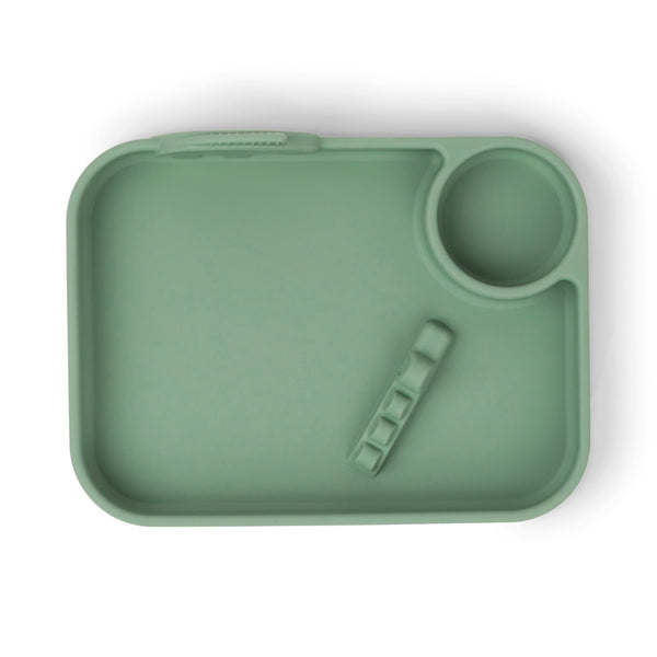 Done By Deer Peekaboo Compartment Plate - Deer Friends - Green