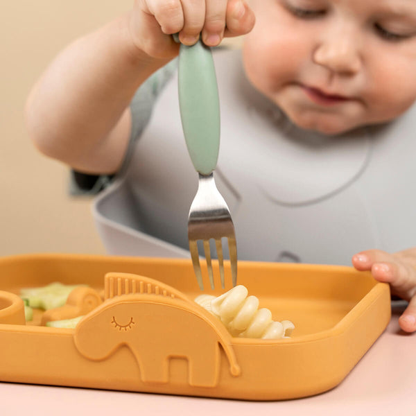 Done By Deer Peekaboo Compartment Plate - Deer Friends - Mustard